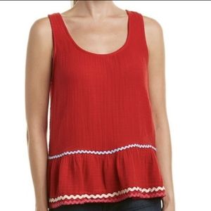 ✨3/$25 Michael Stars Red Peplum Tank Top